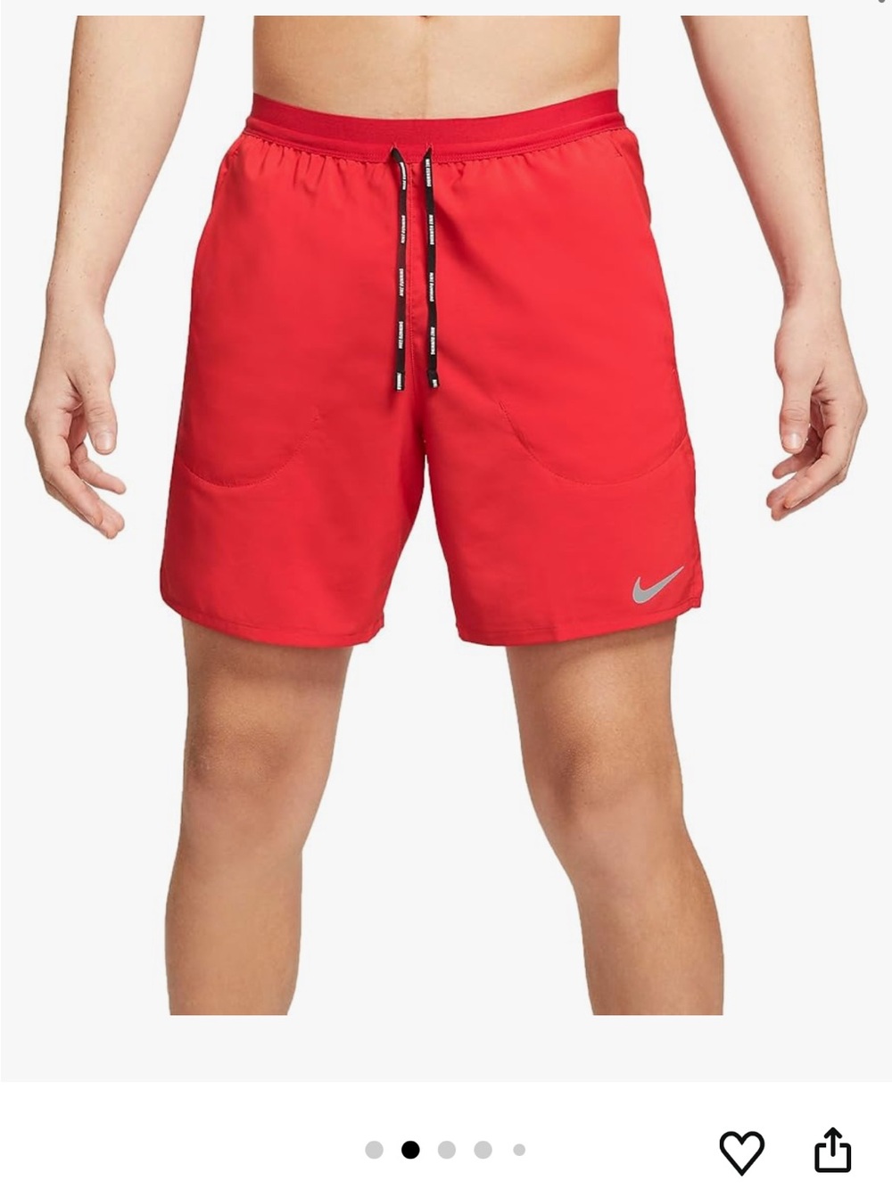 Nike Red Performance running Mens Shorts with Silver Swoosh size XL